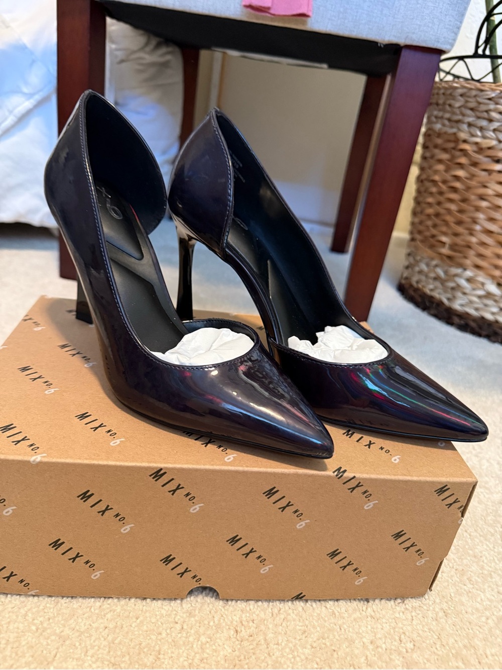 Mix No. 6 Iridescent Burgundy Black Pointed-Toe Stiletto Pumps